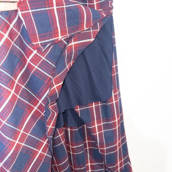 The Impeccable Pig Navy Plaid Wrap Dress Size Small - Picture 7 of 9